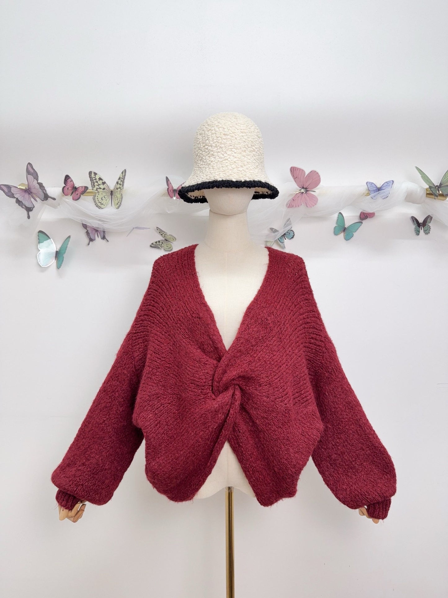 Strickpullover Gerafft