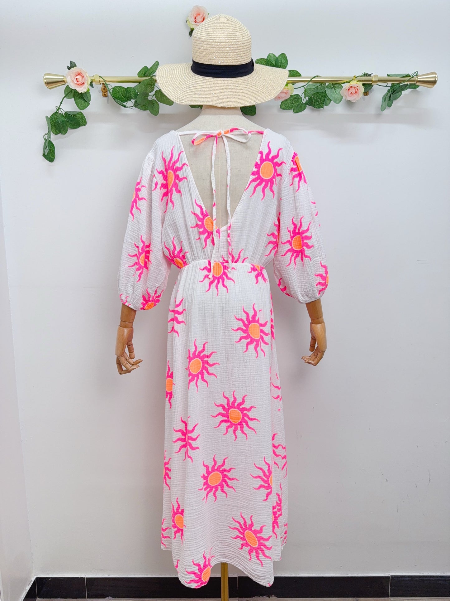 Kleid Musselin Sonne Lang