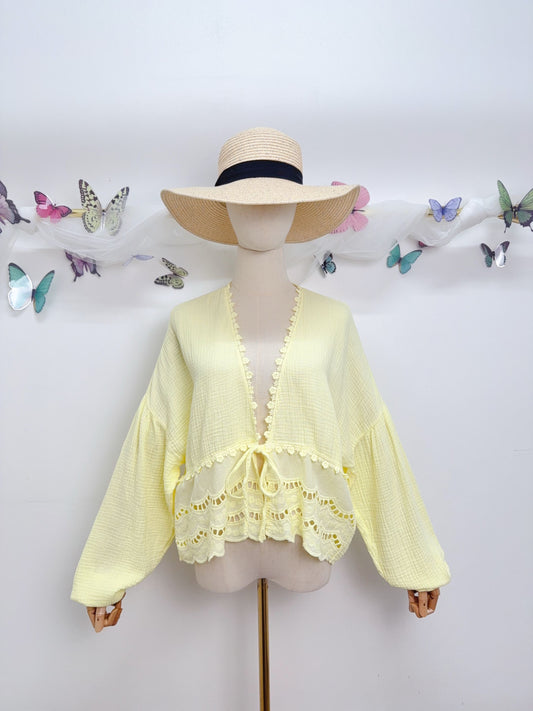 Musselin Bluse Spitze