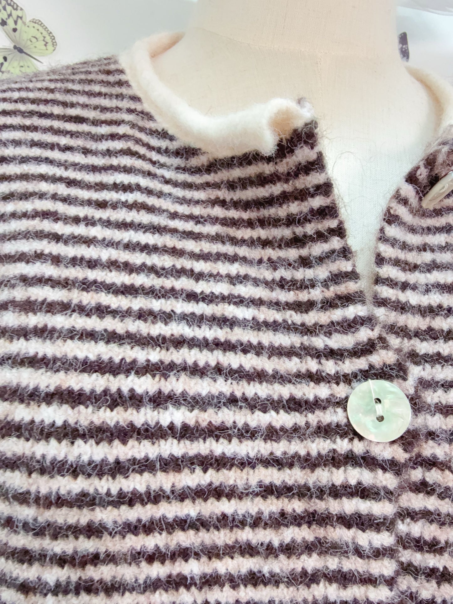 Streifen Cardigan Strickjacke