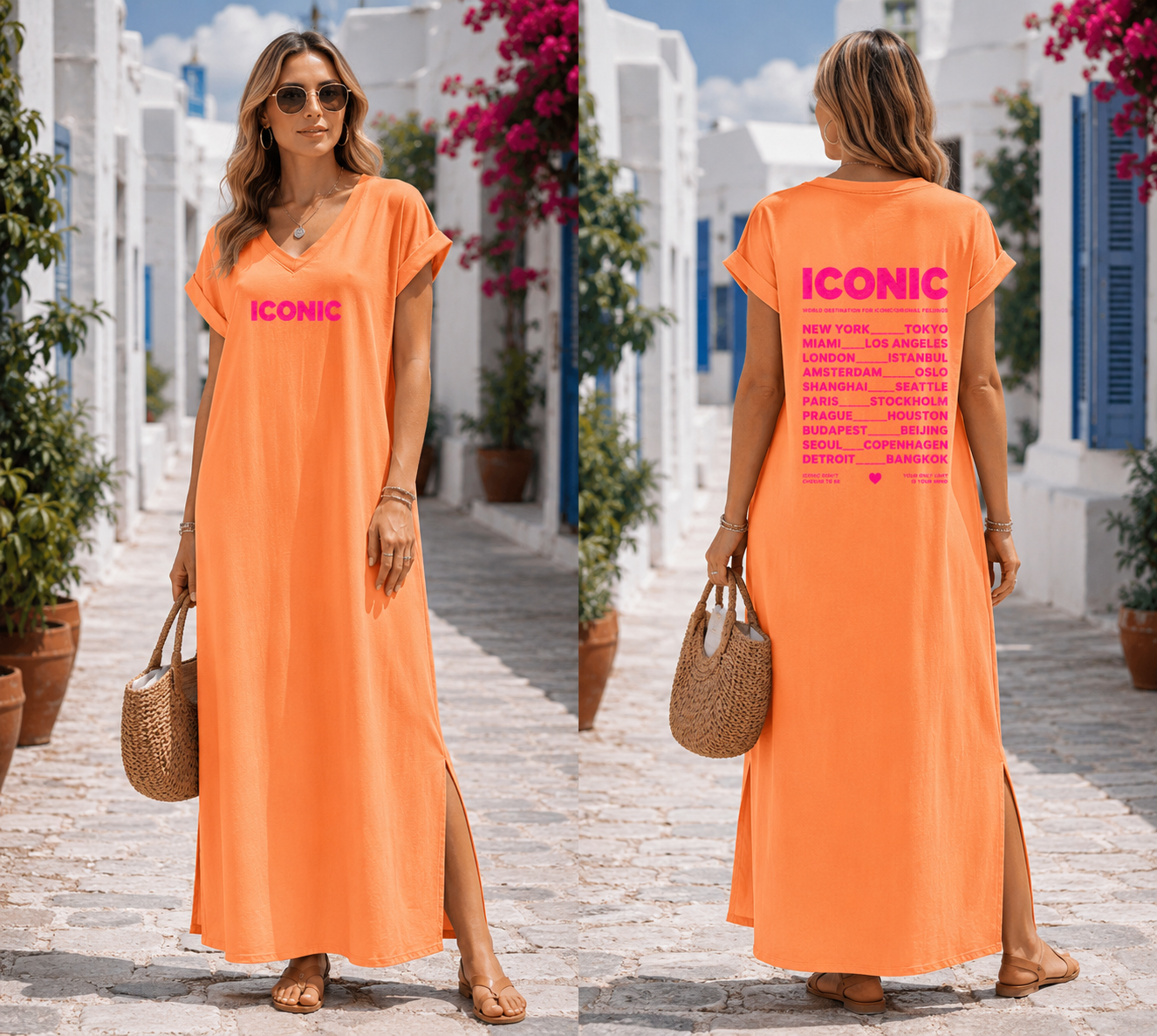 Kleid Iconic Lang Pink