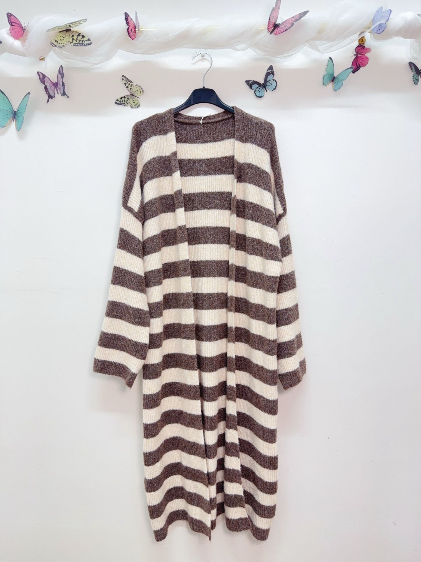 Cardigan Lang Gestreift