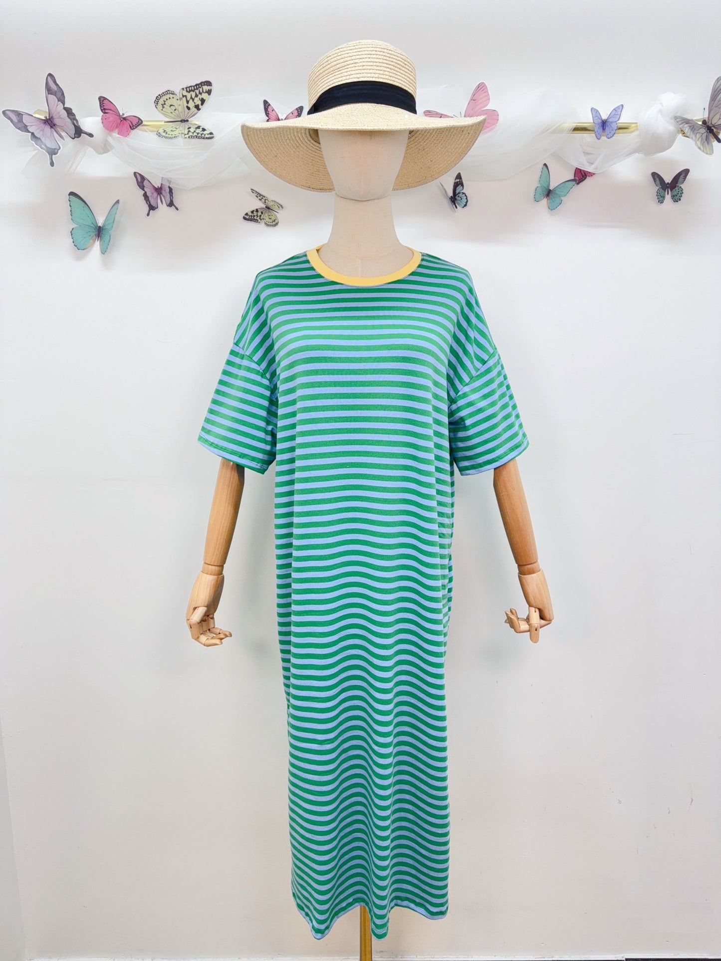 Kleid Sweat Gestreift
