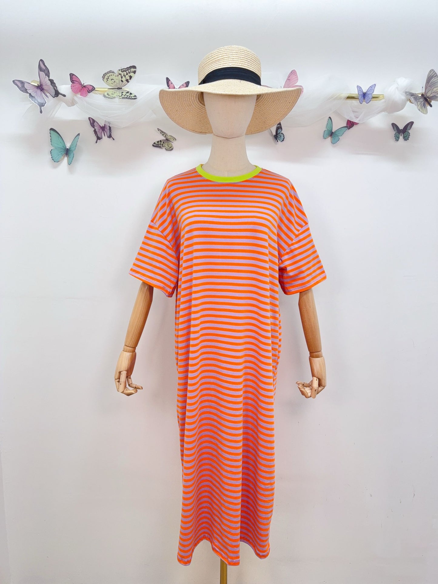 Kleid Sweat Gestreift