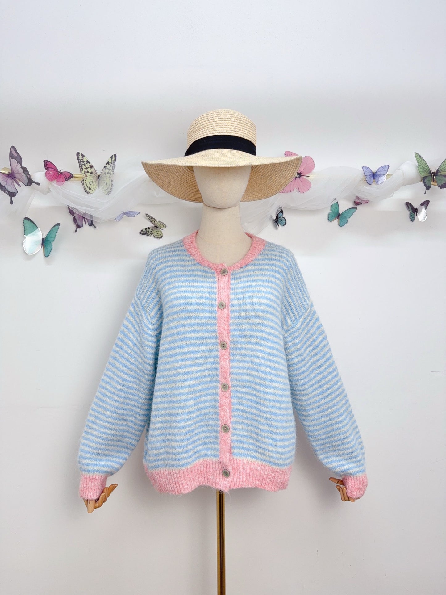 Streifen Cardigan Strickjacke