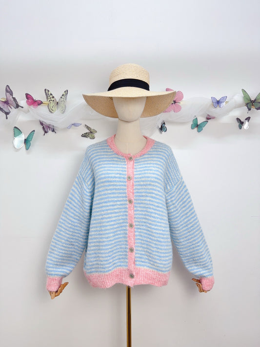 Streifen Cardigan Strickjacke