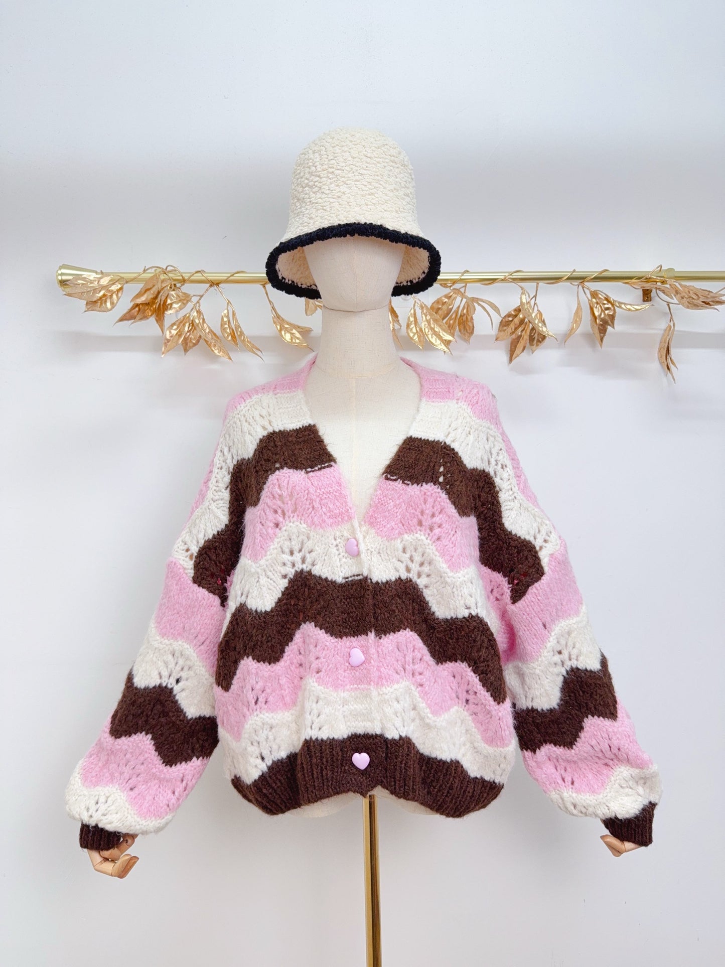 Strick Cardigan Wellen