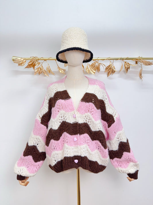 Strick Cardigan Wellen