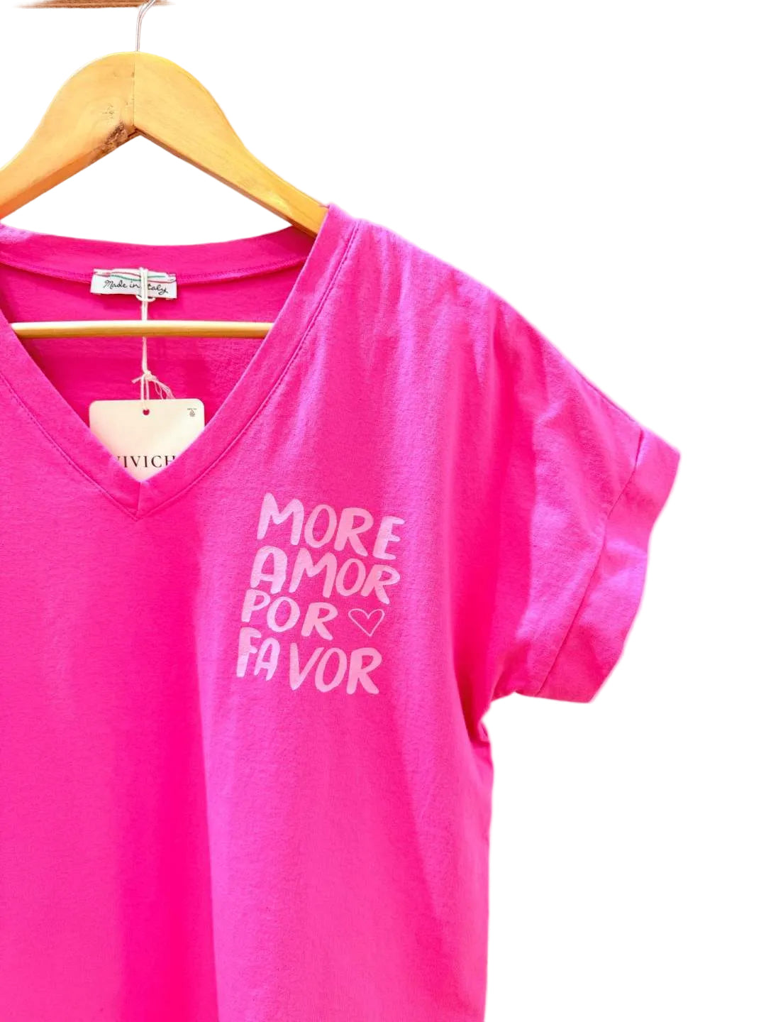 T-Shirt More Amor Por Favor Pink