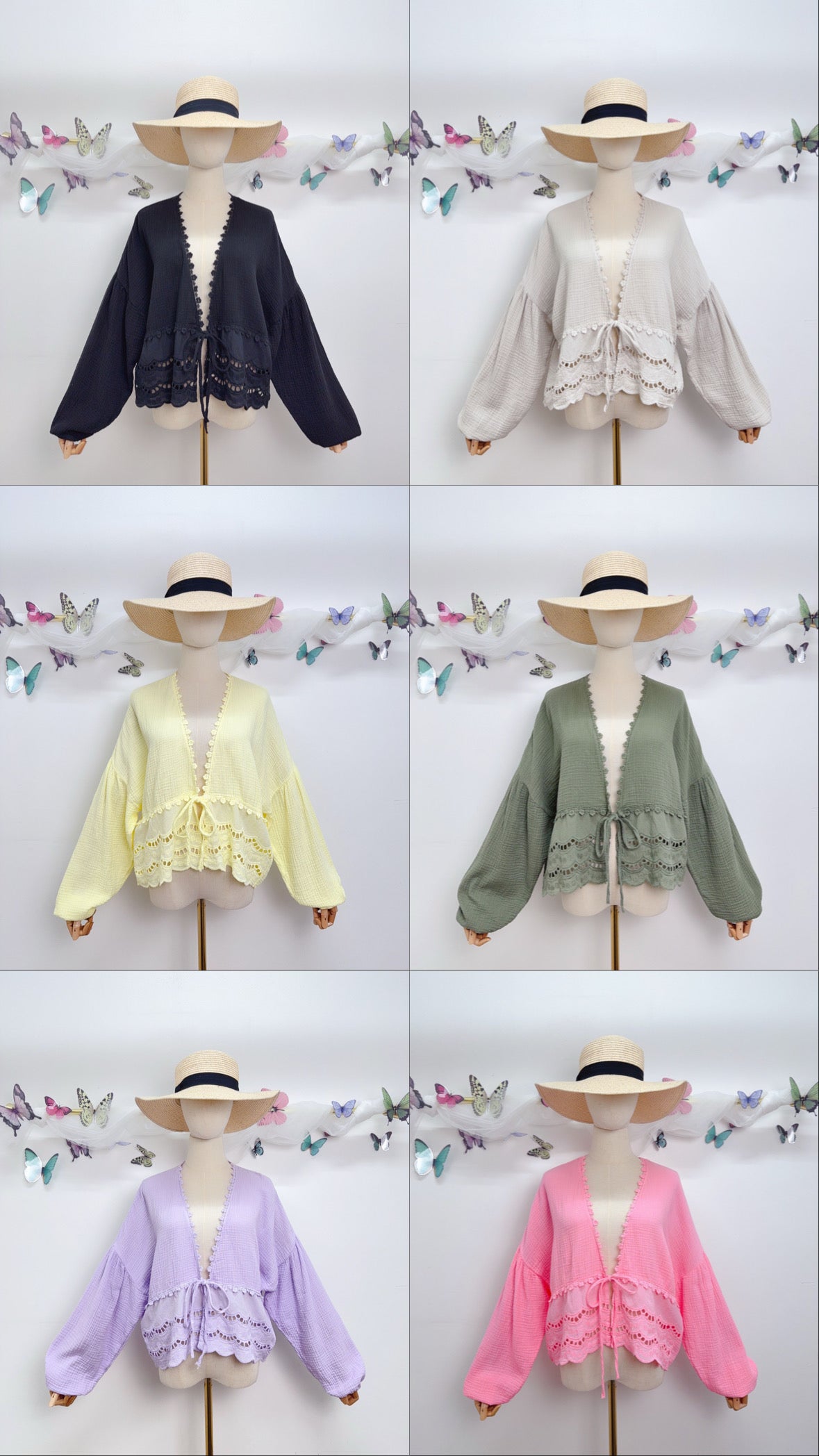 Musselin Bluse Spitze