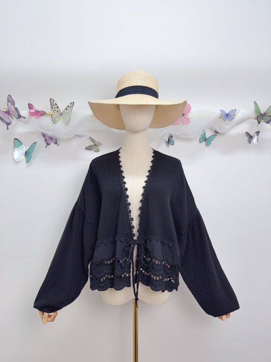 Musselin Bluse Spitze