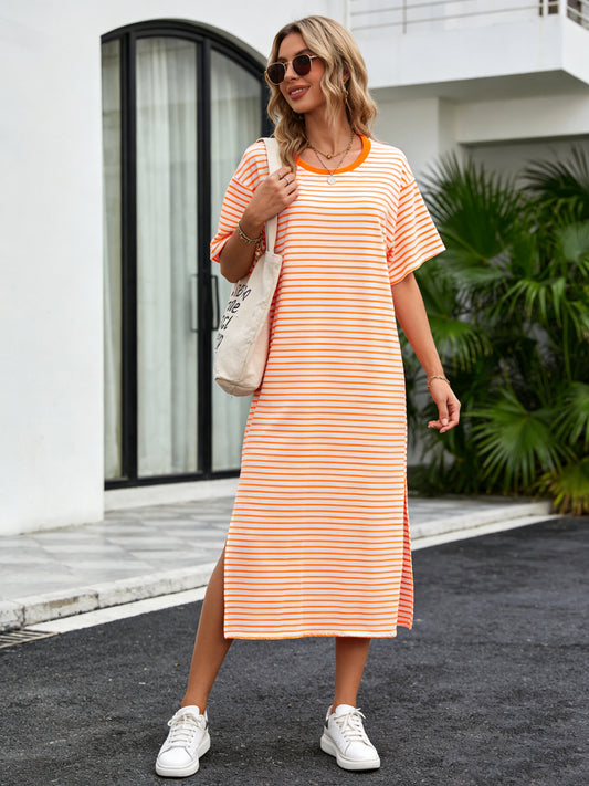 Kleid Sweat Gestreift