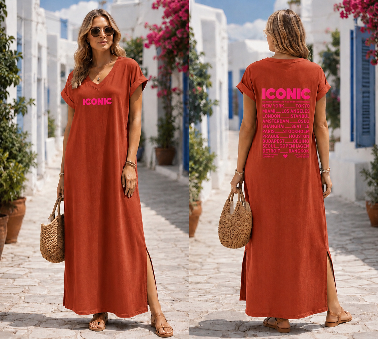 Kleid Iconic Lang Pink