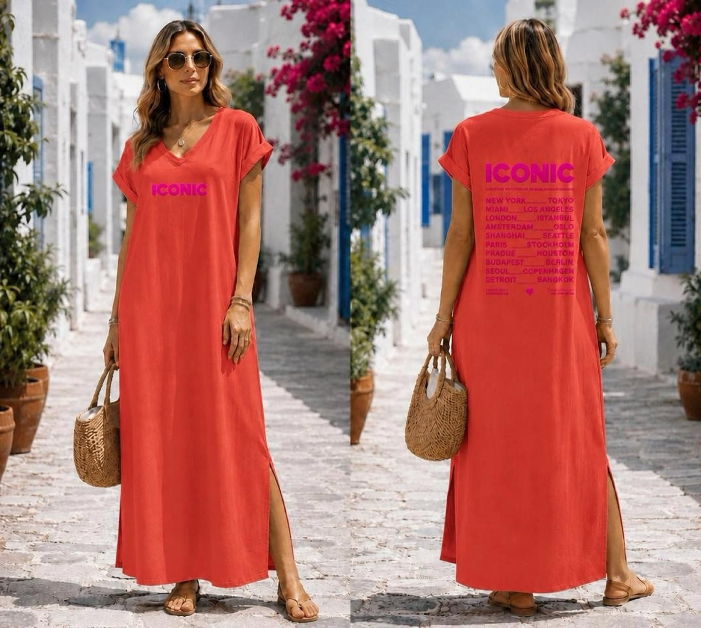 Kleid Iconic Lang Pink