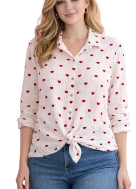Musselin Bluse Herz