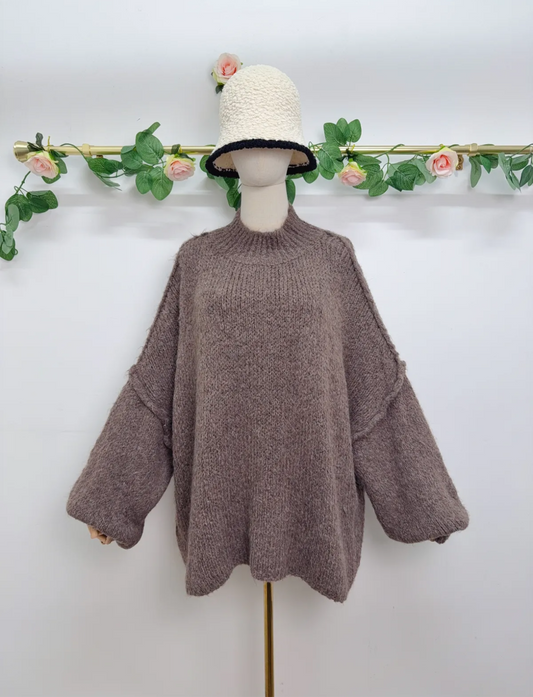 Oversize Boucle Strick Pullover