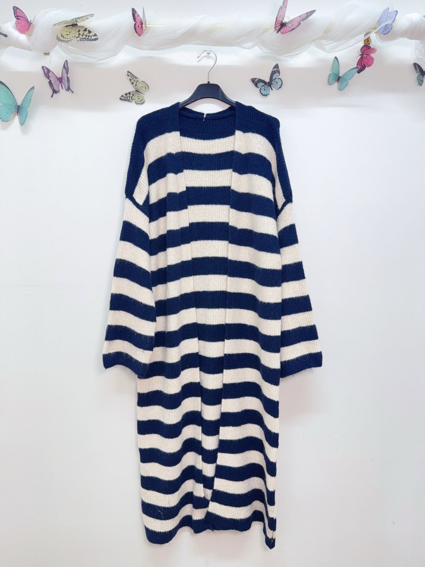 Cardigan Lang Gestreift
