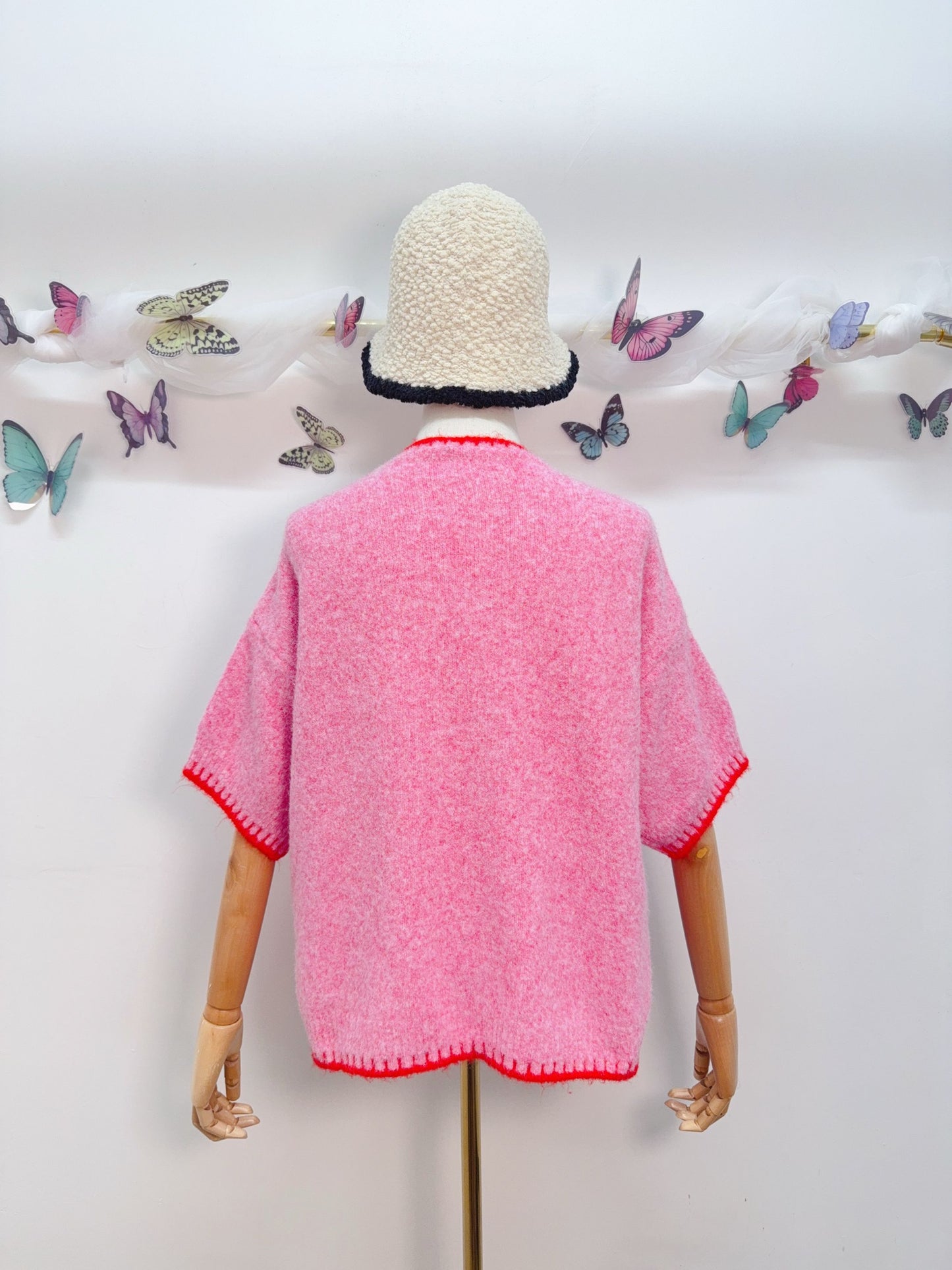Strickpullover Kurzarm Sardine