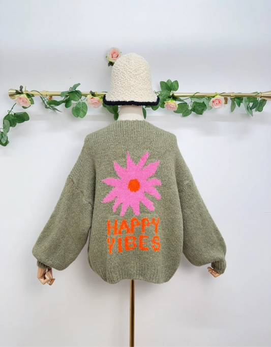 Happy Vibes Strick Cardigan
