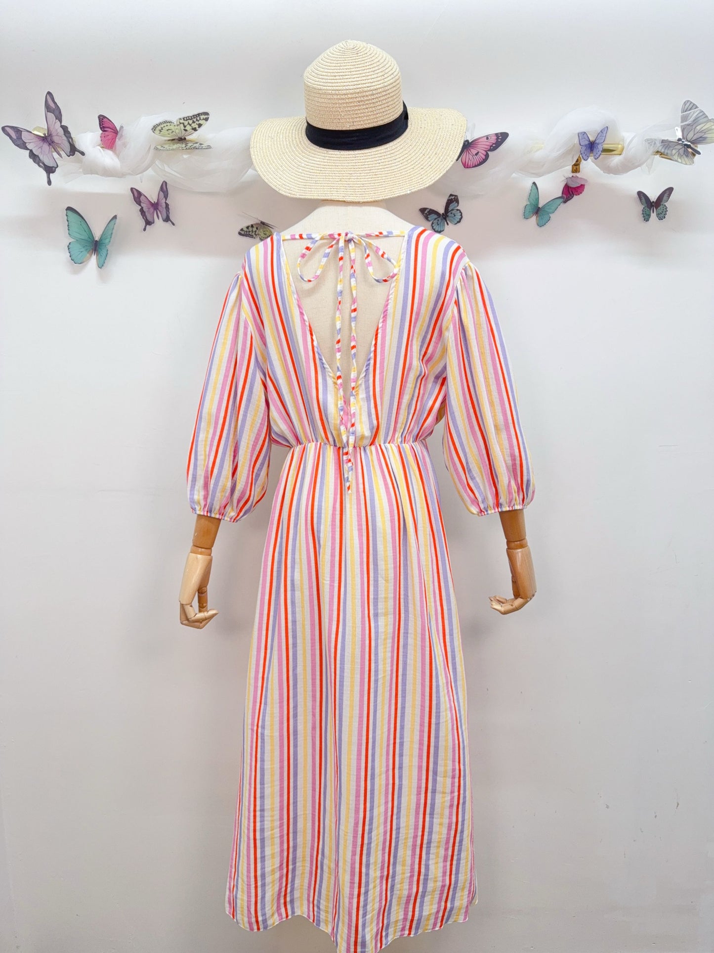 Sommerkleid Streifen 3/4 Arm