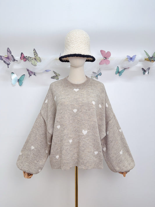 Strick Herz Pullover