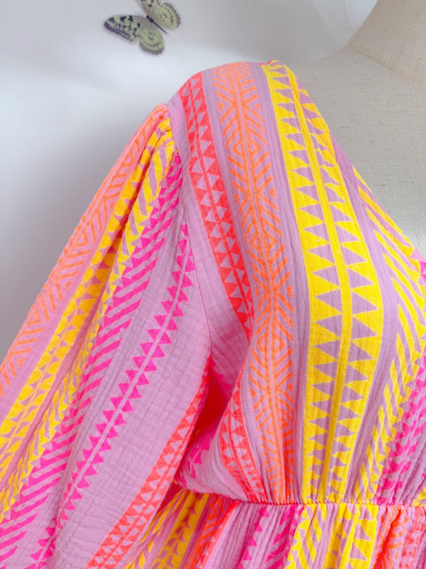 Musselin Kleid Gestreifte Muster