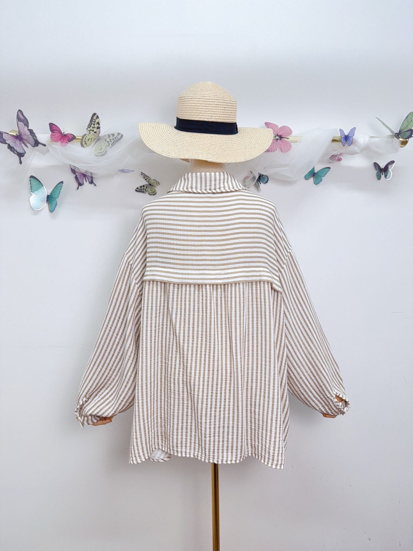 Musselin Bluse Streifen