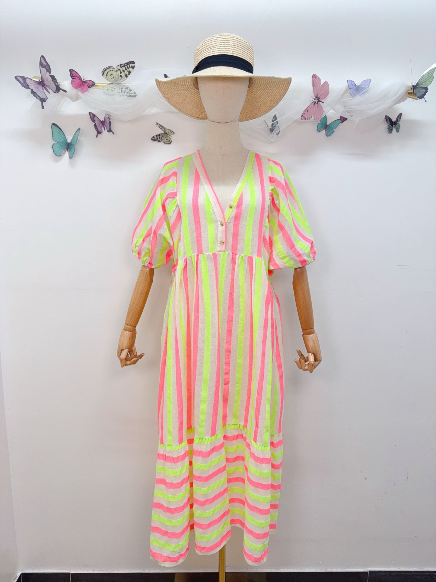 Baumwolle Kleid Streifen