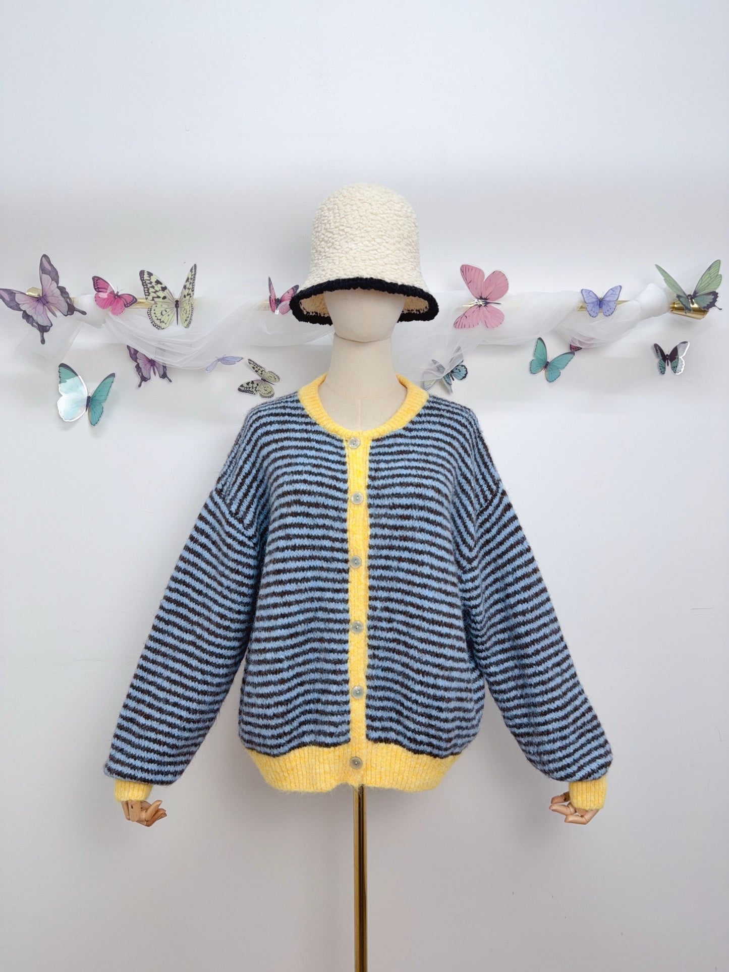 Streifen Cardigan Strickjacke