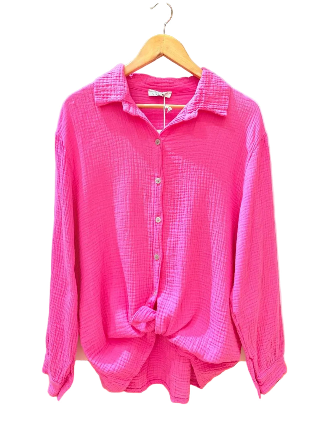 Musselin Bluse Uni Lang