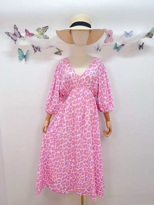 Leo Musselin Kleid Lang