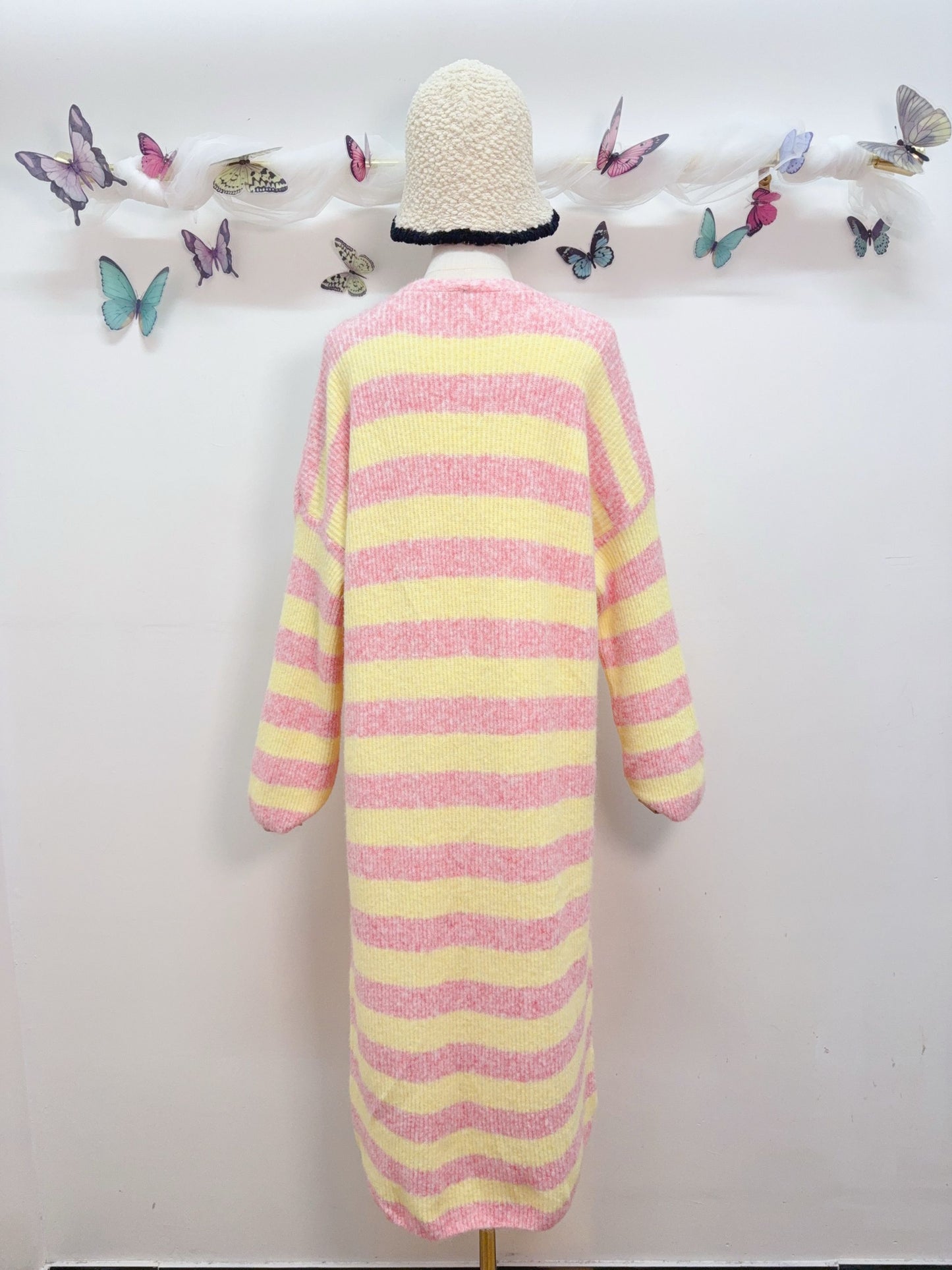 Cardigan Lang Gestreift