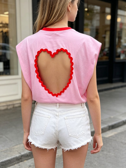 T-Shirt Herz Rückenausschnitt