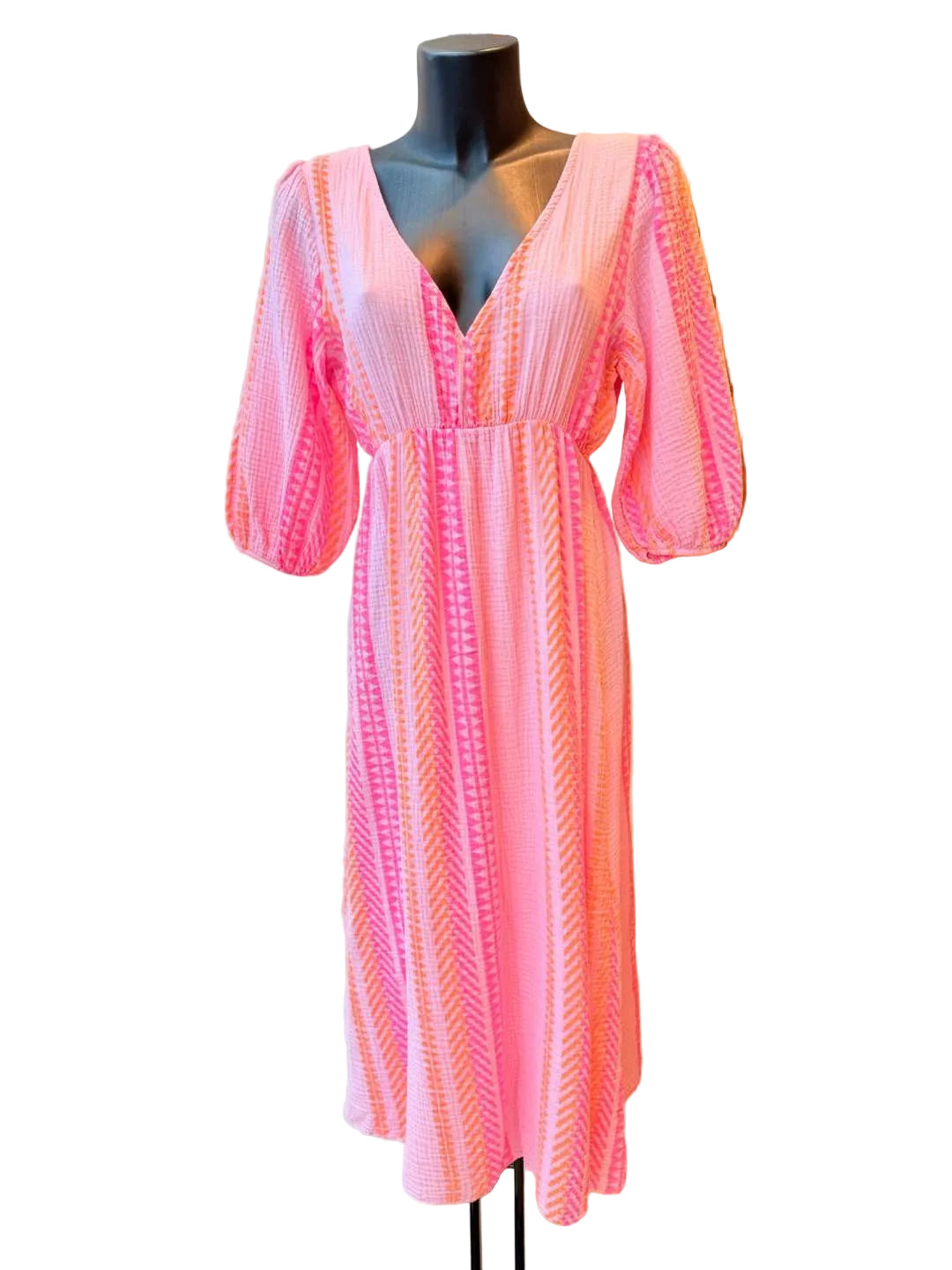 Musselin Kleid Gestreifte Muster