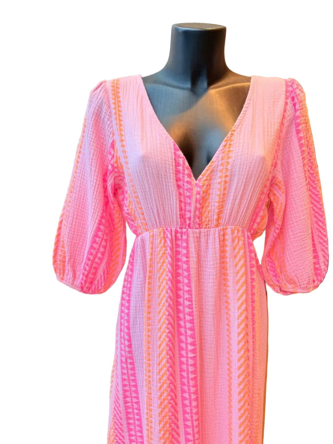 Musselin Kleid Gestreifte Muster