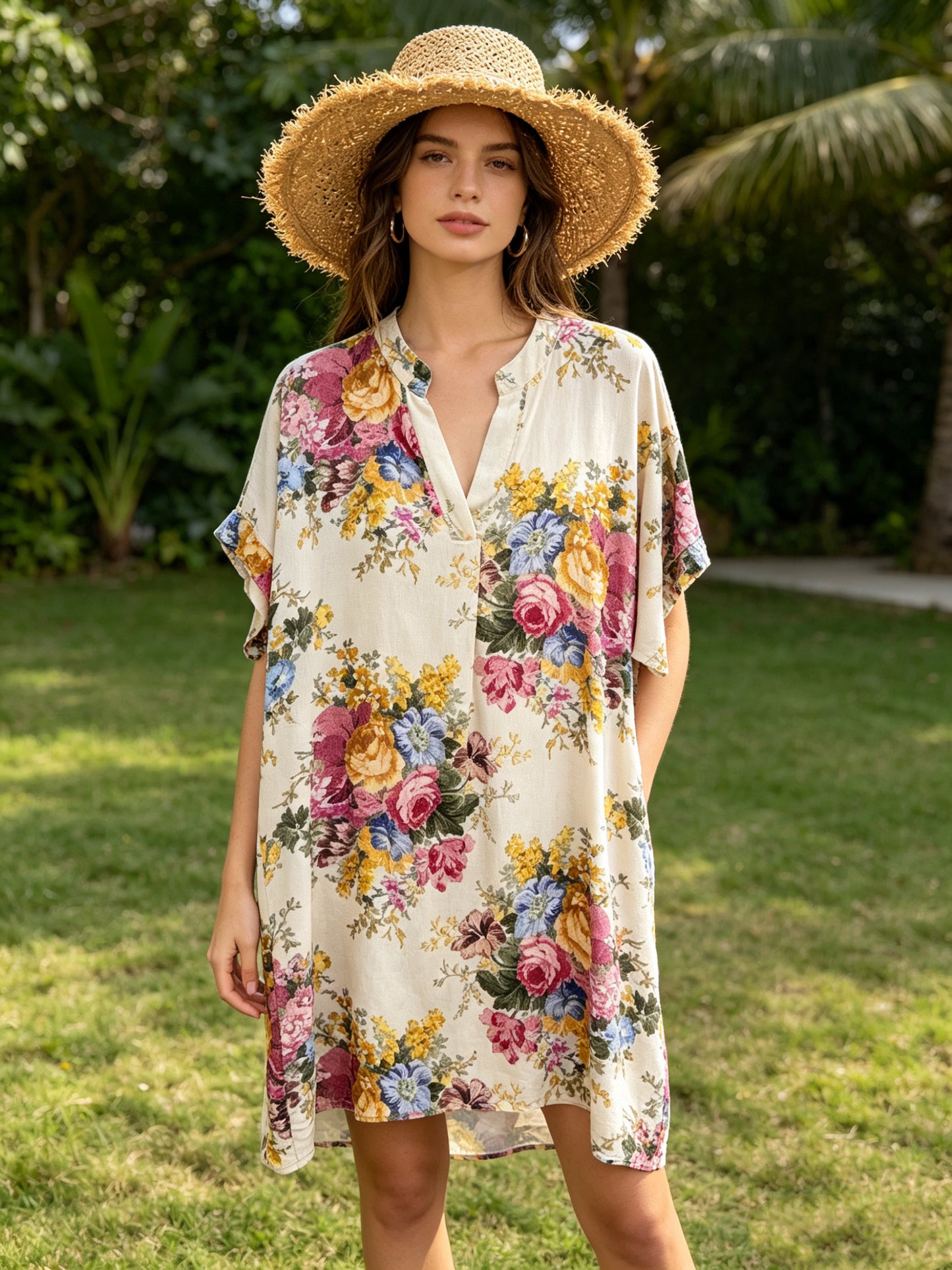 Kleid Blumen Viskose