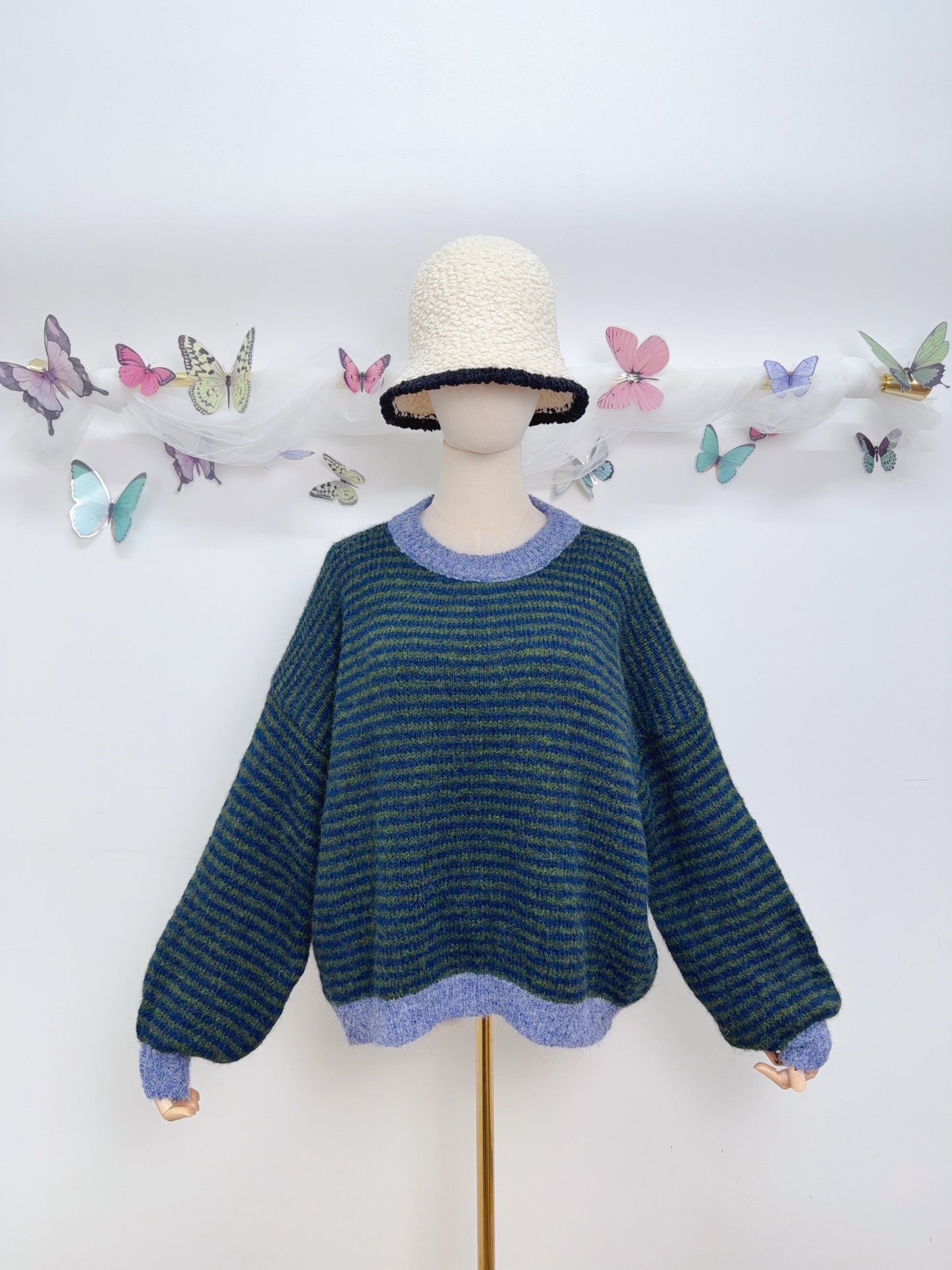 Streifen Strickpullover