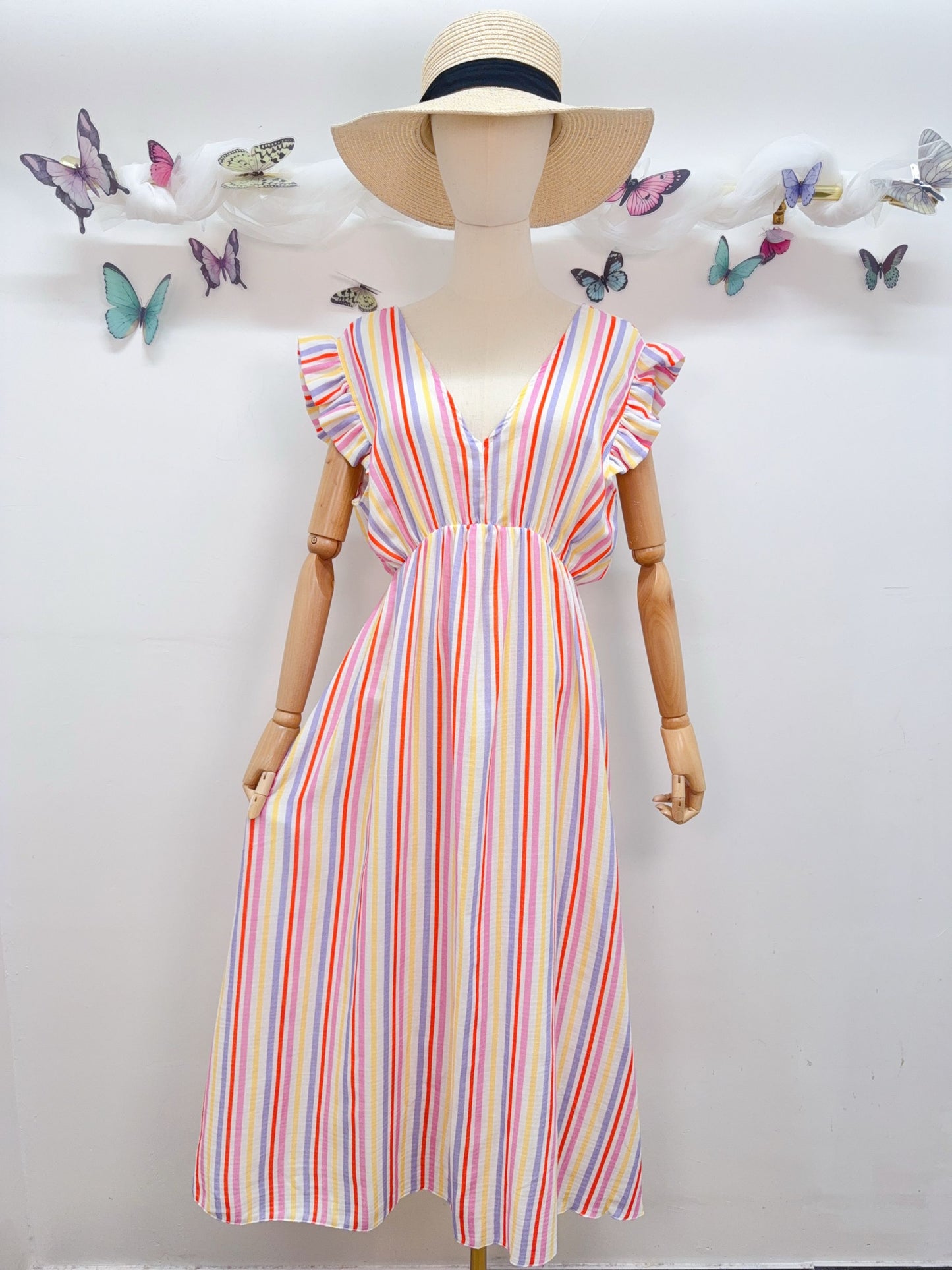 Sommerkleid Streifen Kurzarm