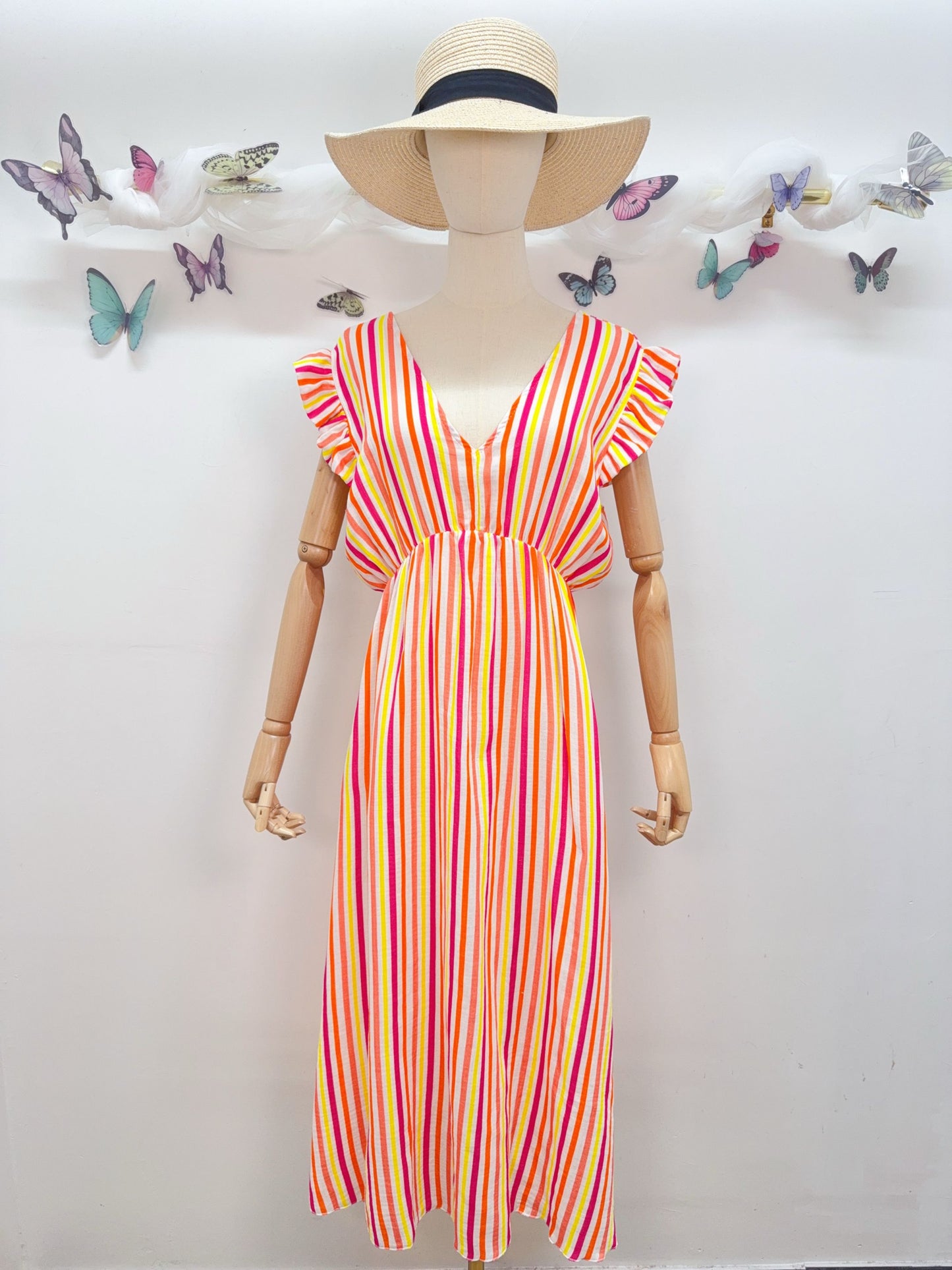 Sommerkleid Streifen Kurzarm