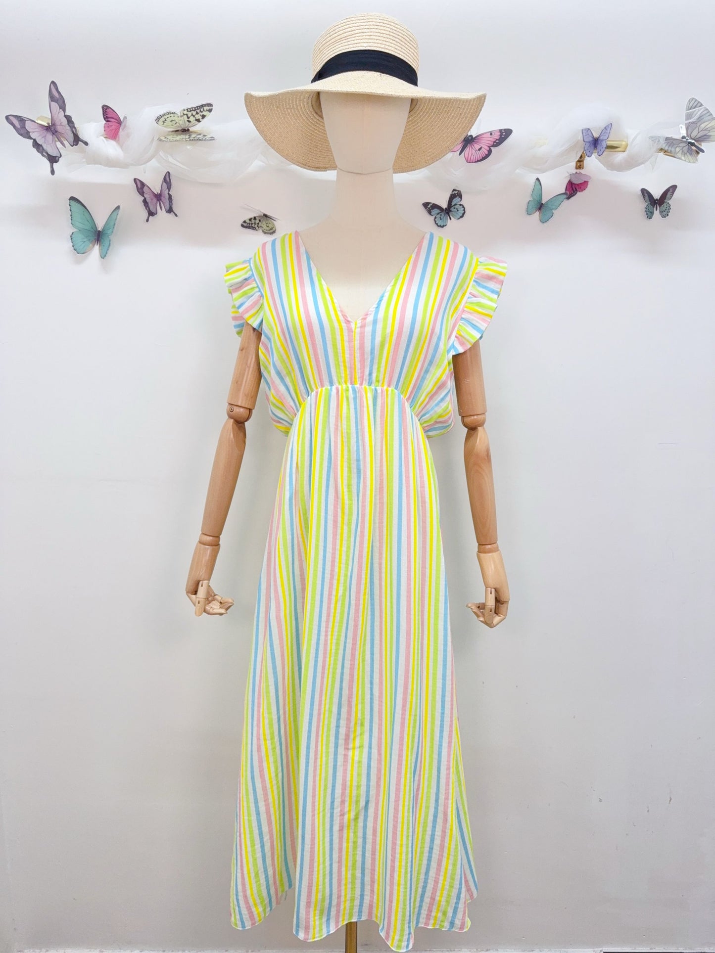 Sommerkleid Streifen Kurzarm