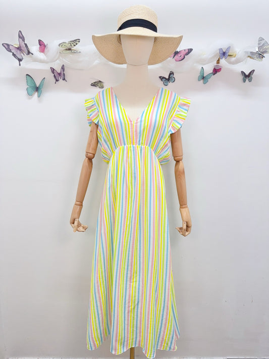 Sommerkleid Streifen Kurzarm
