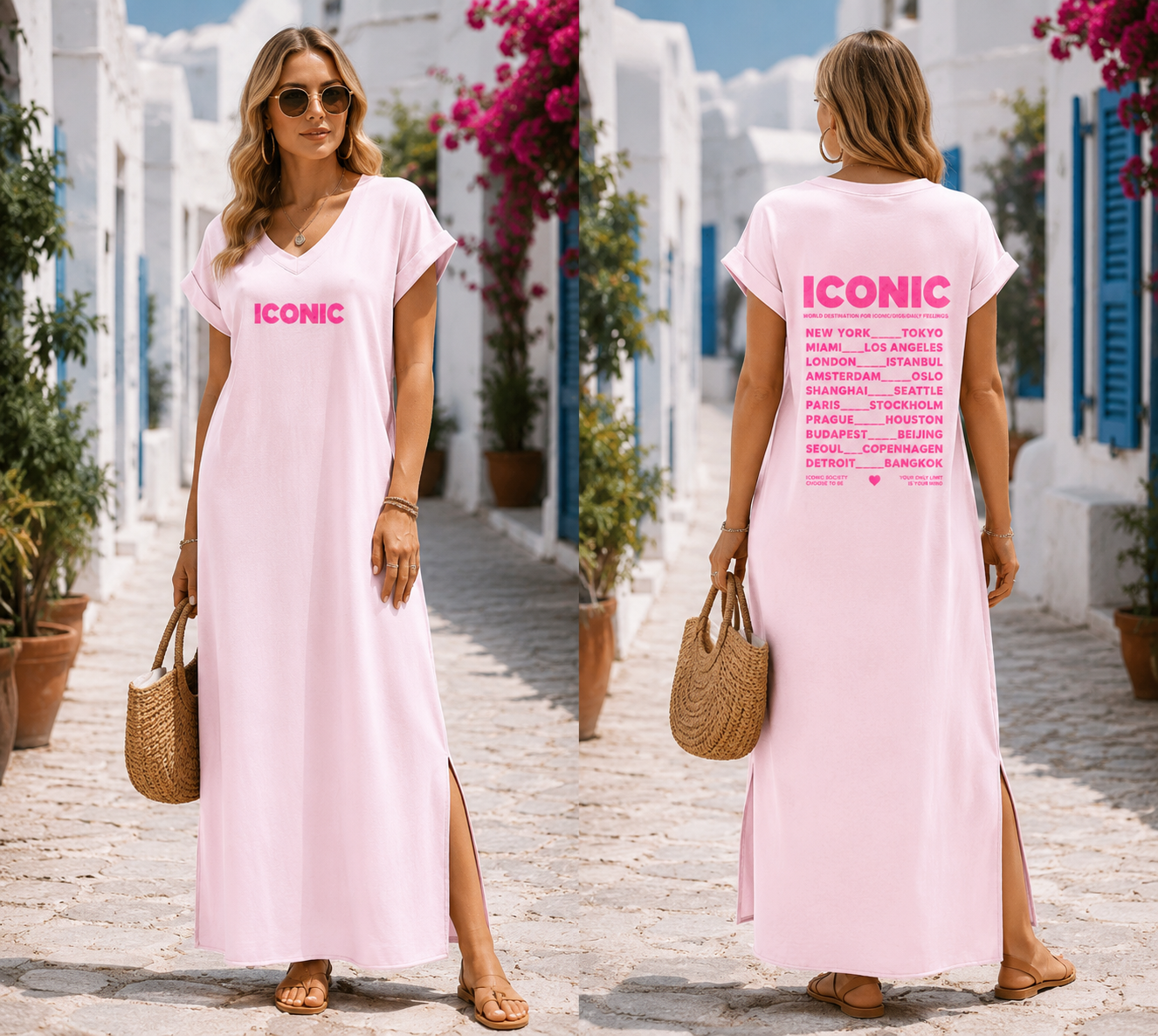Kleid Iconic Lang Pink
