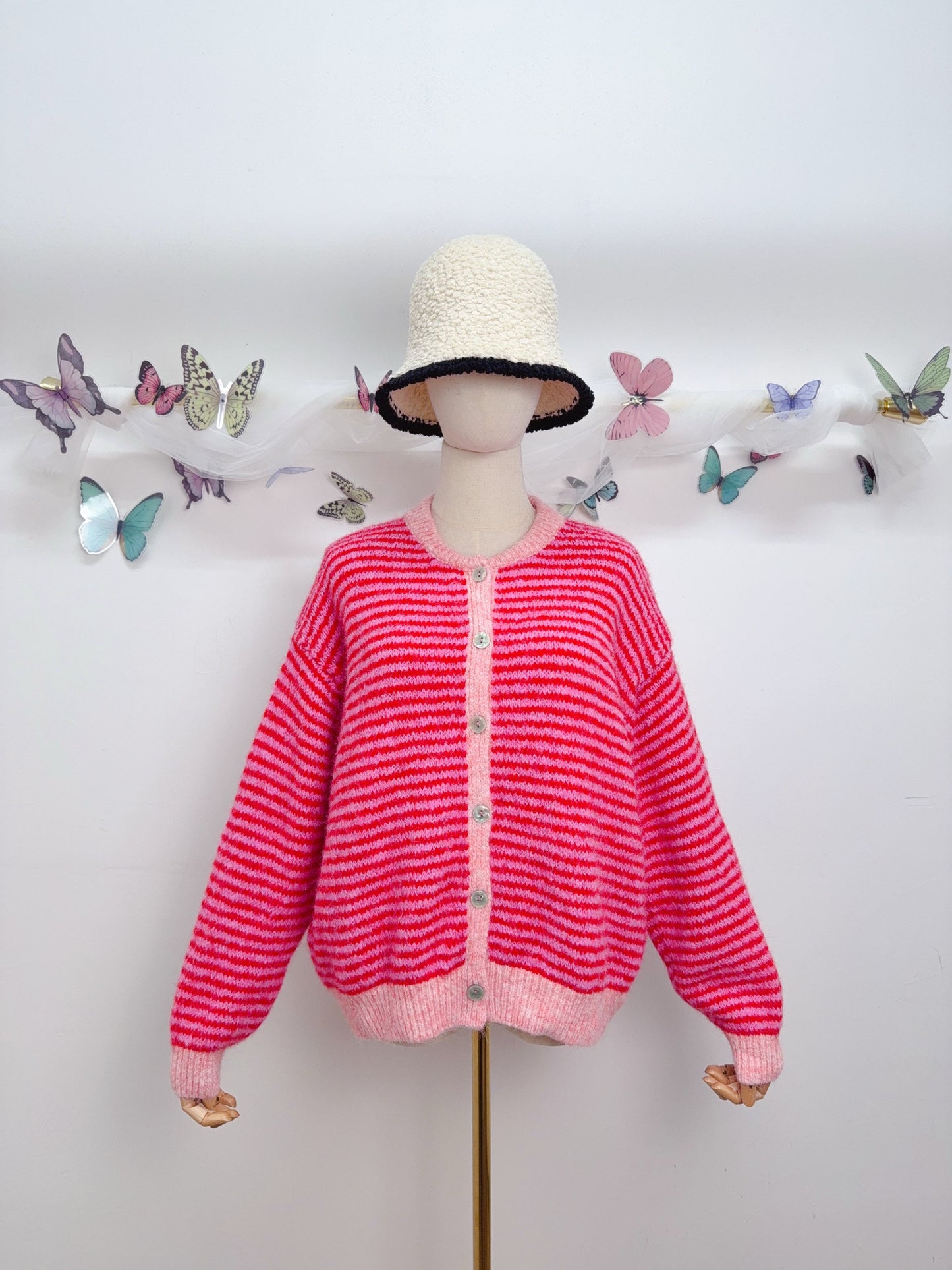 Streifen Cardigan Strickjacke