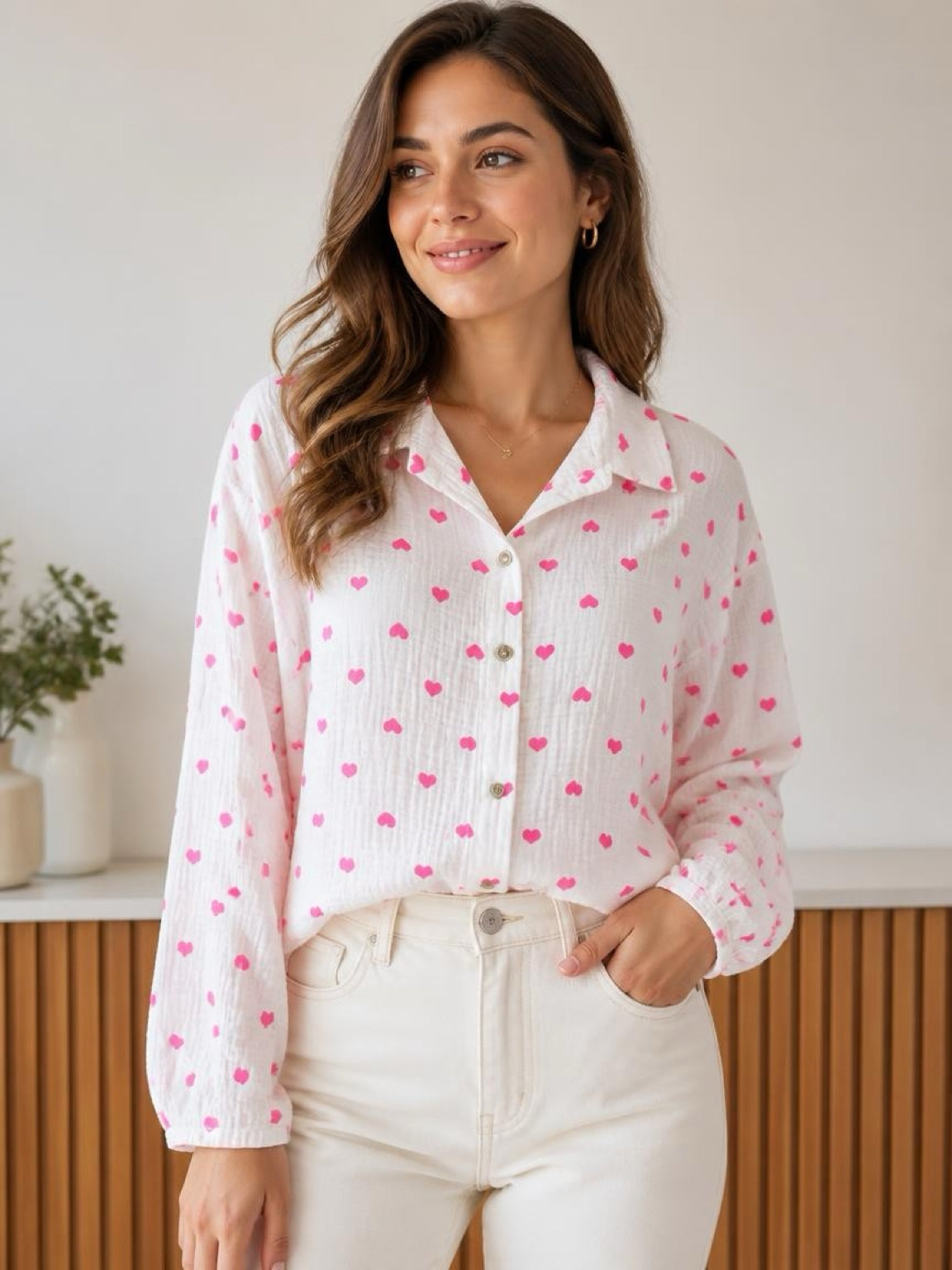 Musselin Bluse Herz