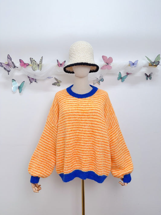 Streifen Strickpullover