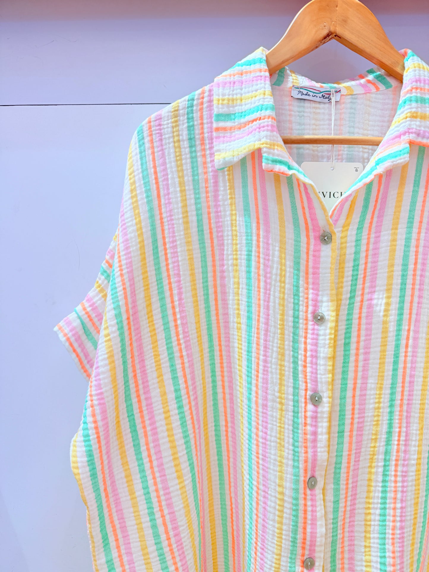 Bluse Kurzarm Streifen