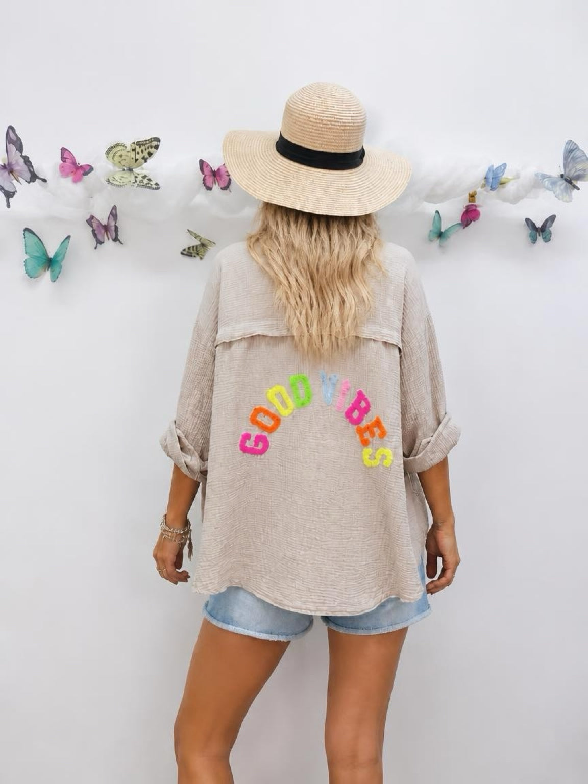 Musselin Bluse Good Vibes