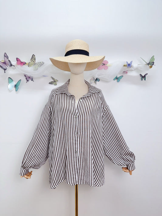 Musselin Bluse Streifen