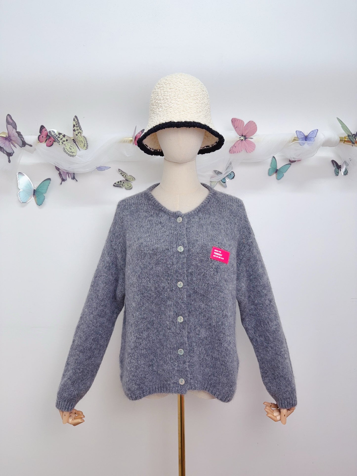 Mohair Strickjacke Patch