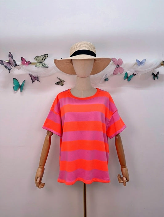 T-Shirt Balken Pink